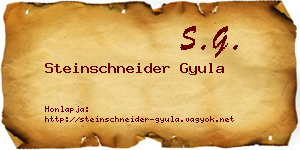 Steinschneider Gyula névjegykártya
